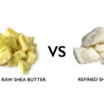 Image with two different shea butters: The differences between unrefined and refined shea butter.